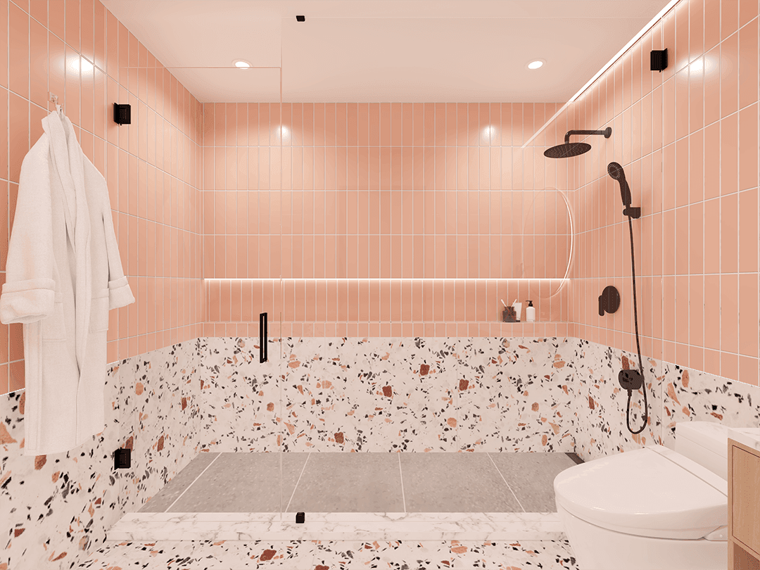 Modern Pink Candy Style Bathroom in Richmond Hill-1